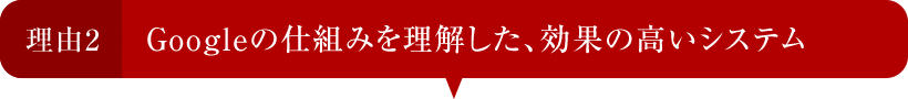 理由2 Googleの仕組みを理解した、効果の高いシステム